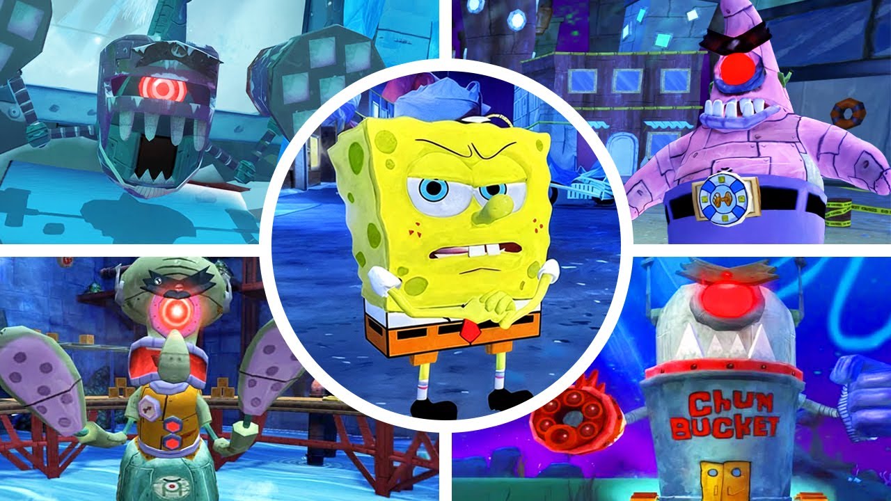SpongeBob Truth Or Square - All Bosses & Ending