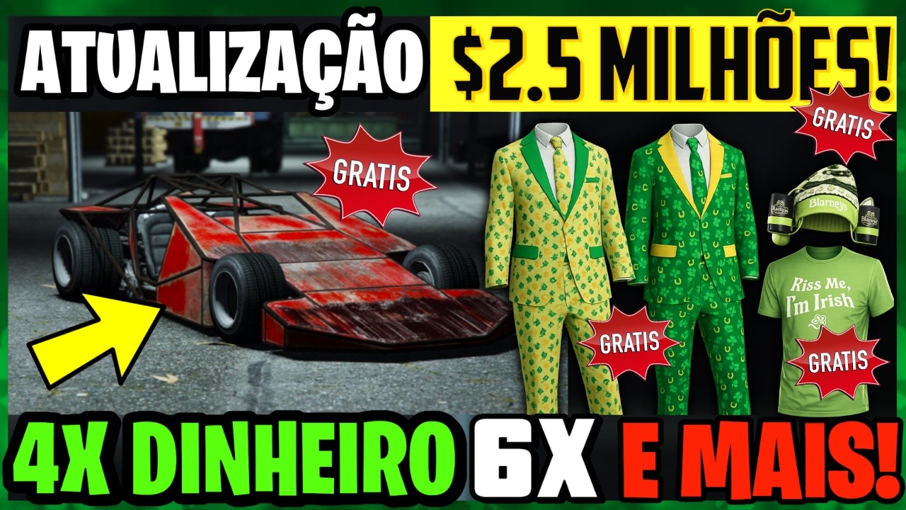 $2.5 MILHÕES GRÁTIS! ATUALIZAÇÃO SEMANAL DO GTA ONLINE! 6X MAIS DINHEIRO, NOVOS CARROS GRÁTIS! 12/03