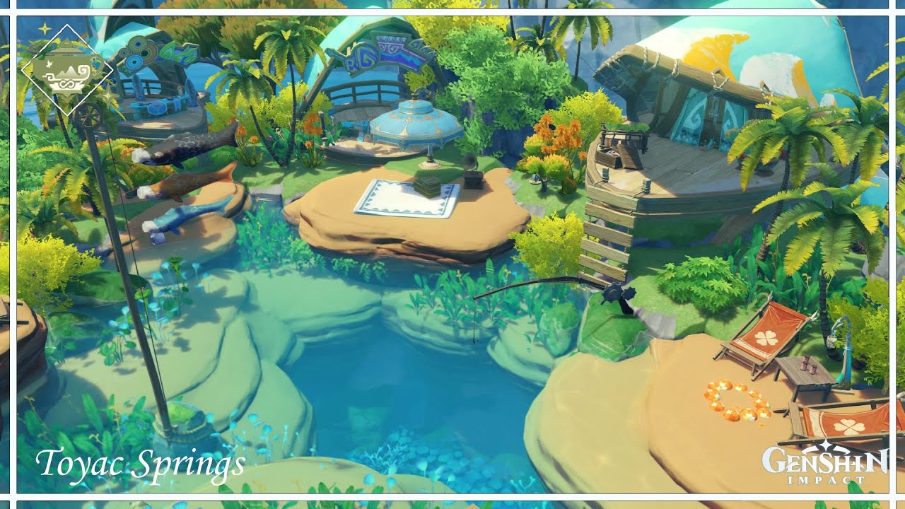 🛟Toyac Springs🛟: A Natlan Design Cool Isle: Pearl Isle || Serenitea Pot Genshin Impact