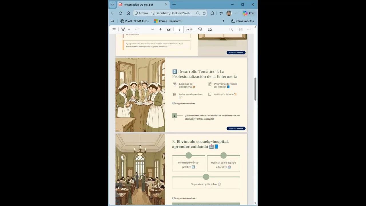 Grabación de la tercera sesión sincrónica