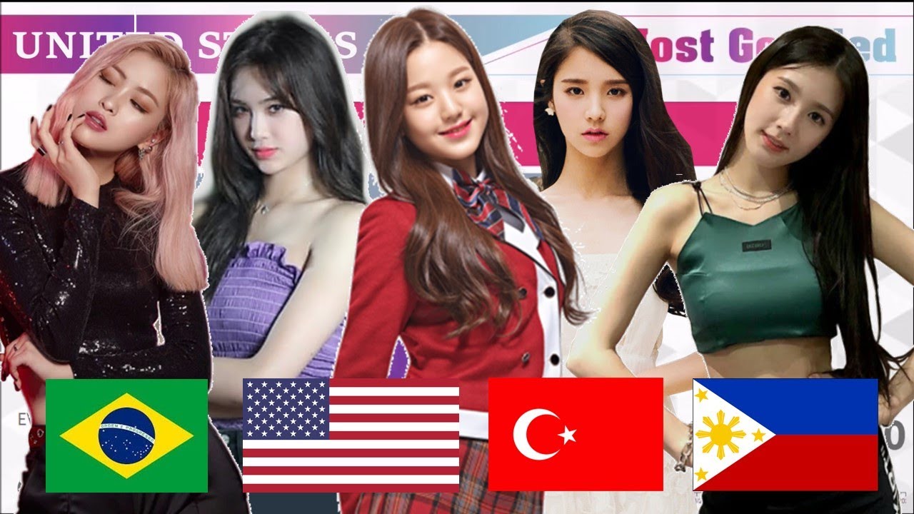 ITZY vs IZ*ONE vs LOONA vs (G)I-DLE vs EVERGLOW ~ Most Popular in Different Countries on Google