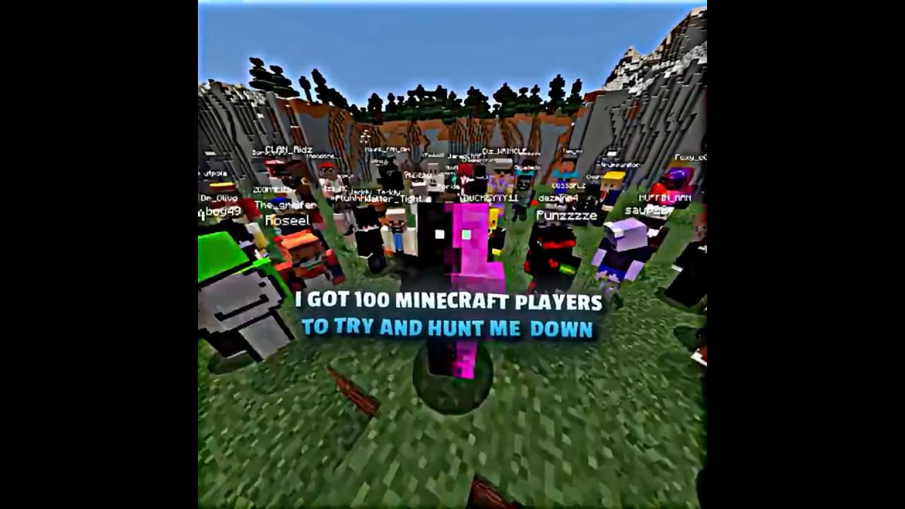 Speedrunner vs 100 Hunters..🗿 (Paid actors) #minecraft #shorts