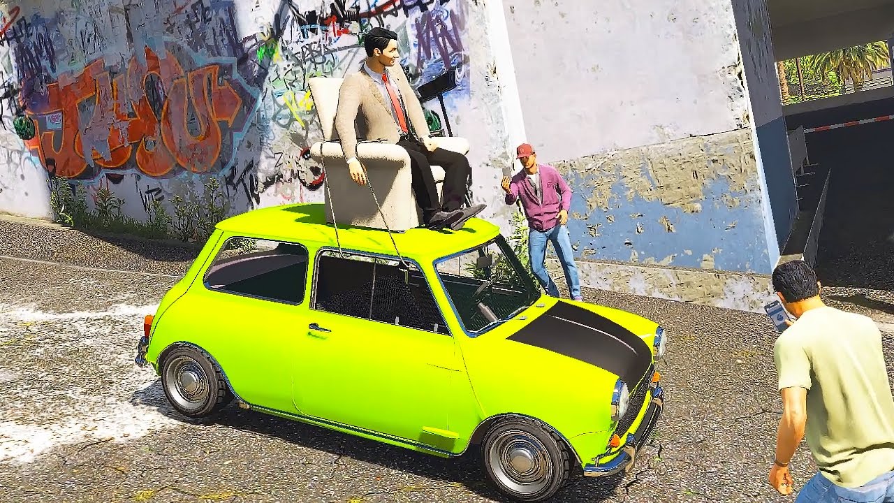 MR BEAN CAR SOFA DRIVING | GTA 5 GAMEPLAY