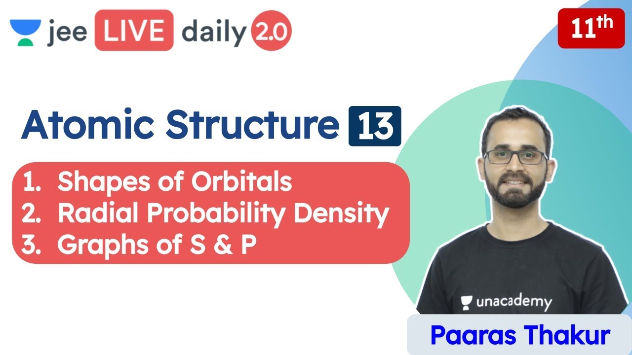 JEE: Atomic Structure L13 | Radial Probability Density | Unacademy JEE | JEE Chemistry | Paaras Sir