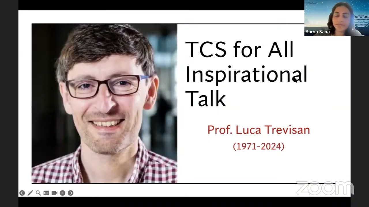 TCS for All Inspiration Talk: Prof. Luca Trevisan