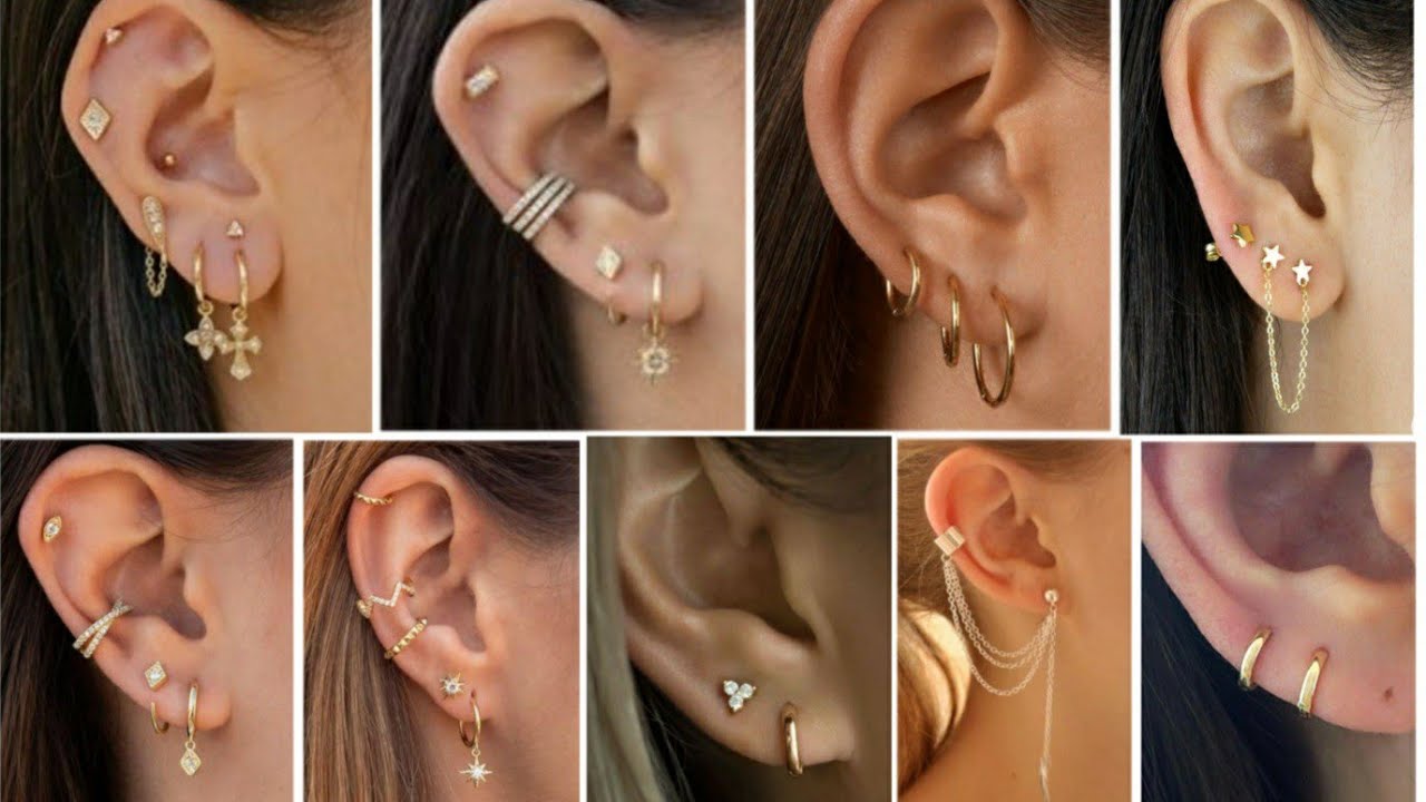 Latest Ear piercing ideas for girls 2021 ll Beautiful earring designs ll Ear piercing ll