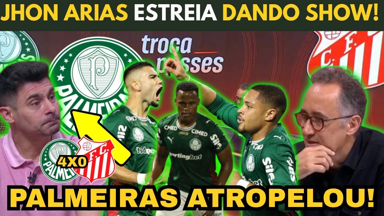 🟢⚽PALMEIRAS HUMILHA O CAPIVARIANO!! VITOR ROQUE BRILHA E JHON ARIAS ARRUMA PÊNALTI