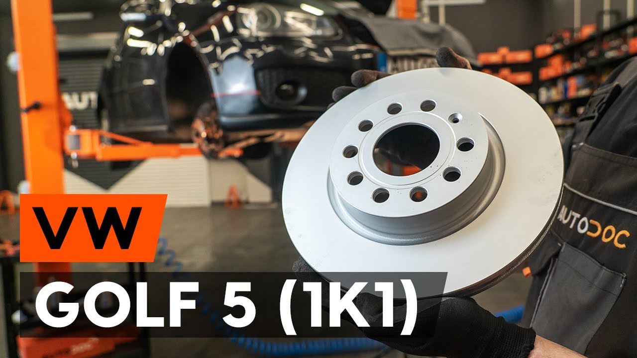 How to change front brake discs / front brake rotors on VW GOLF 5 (1K1) [TUTORIAL AUTODOC]