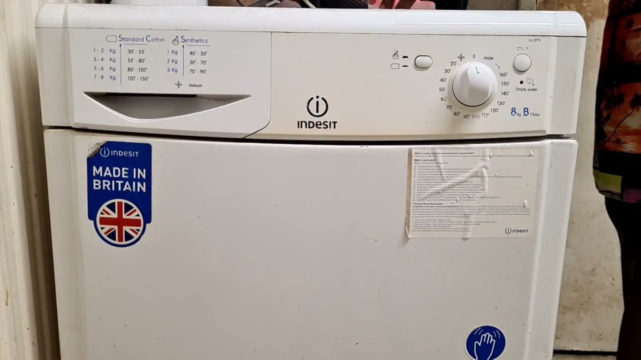 Highlight 54:45 &ndash; 59:45 from Indesit IDC8T3 8KG Condenser Tumble Dryer Full Cycle