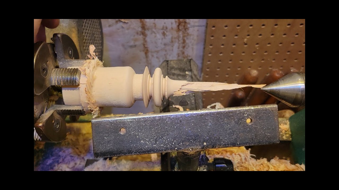 Oops! Shattered birch spindle on the wood lathe.