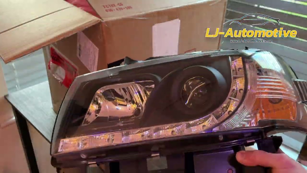 FK LED DRL Halo Lightbar #headlights  VW #transporter T4 LONG NOSE 96-03 Black LHD #t4camper