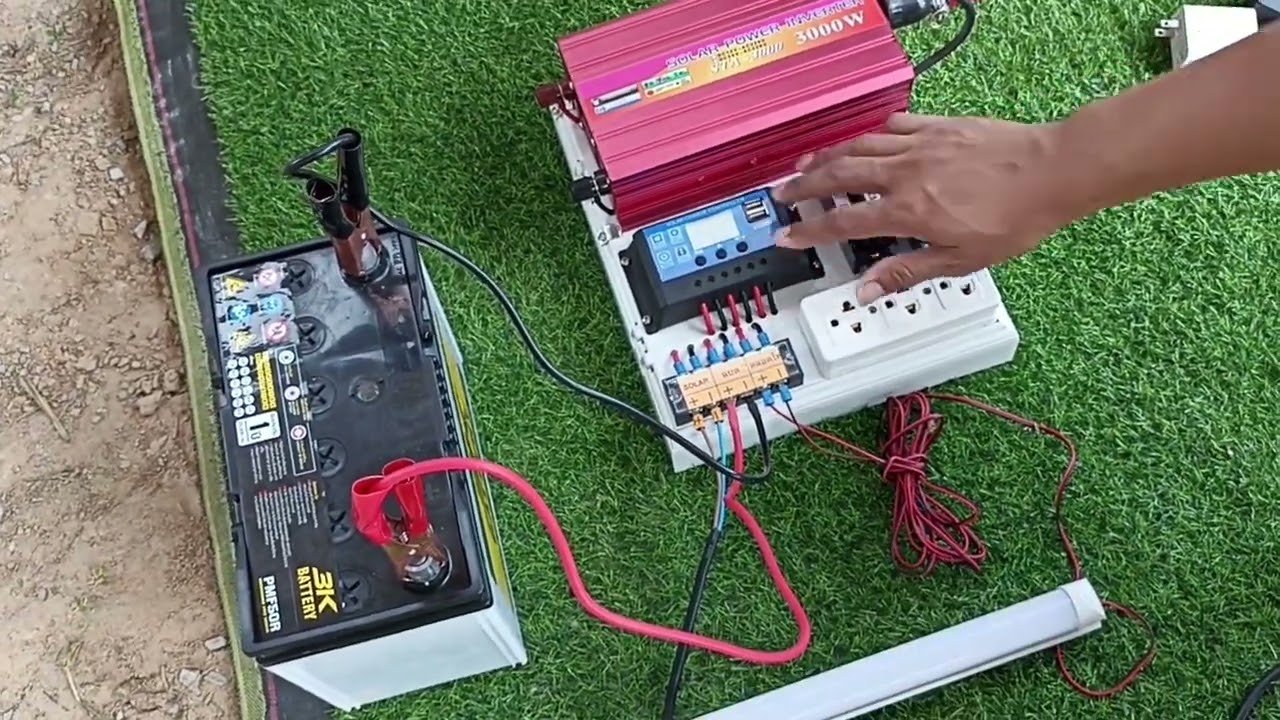 การใช้งาน ชุดนอนนา 3000W รุ่นประหยัดงบ พลังงานแสงอาทิตย์ โซล่าเซลล์ ประหยัดไฟพร้อมแผงแบต/12V to 220V