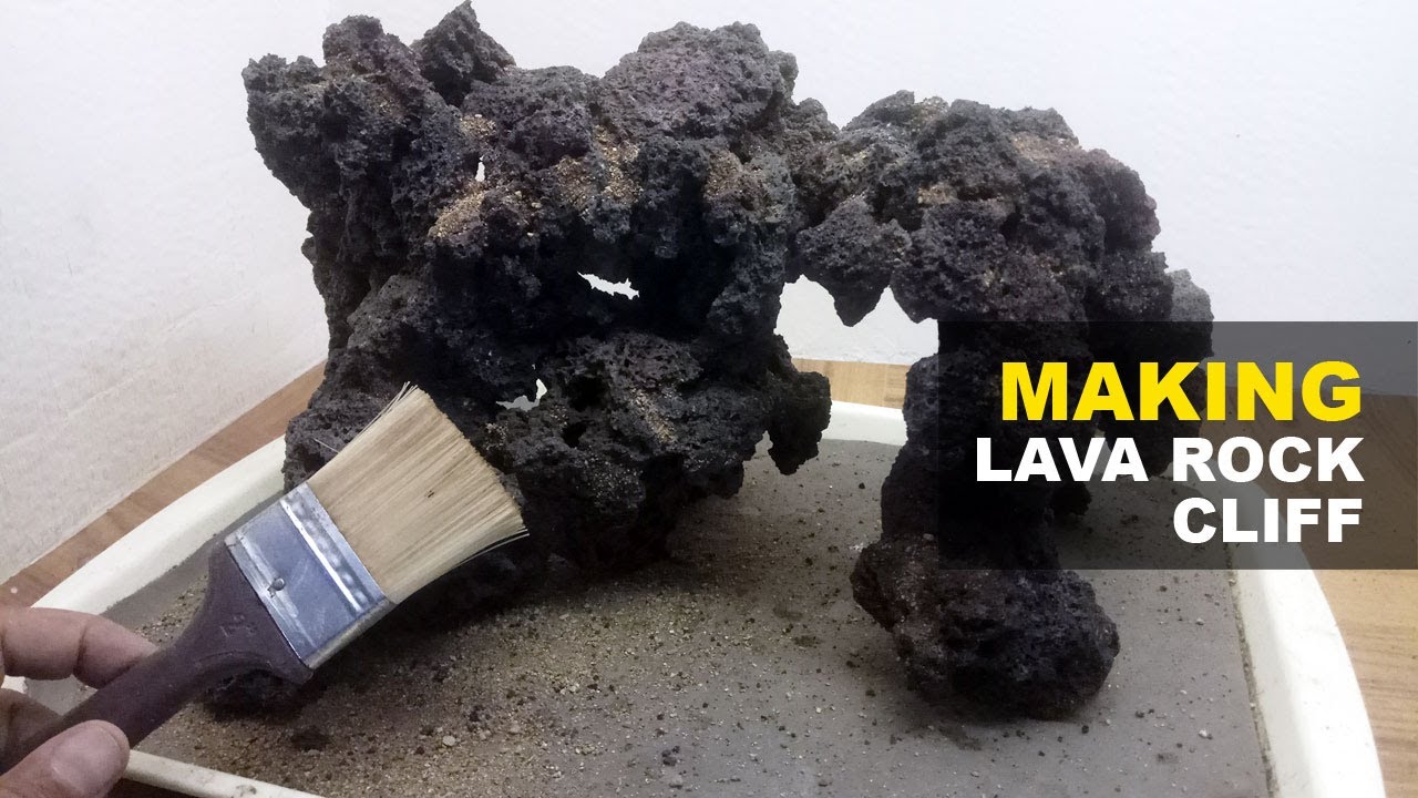 How to make artificial stone cliff for aquascape decoration from Lava Rock and moss