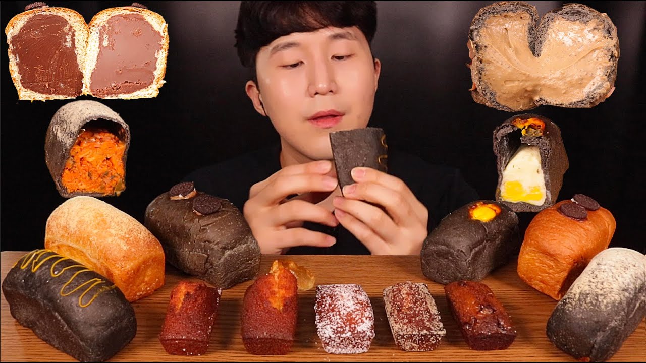 [SUB]강릉 돌체테리아 휘낭시에 & 얼그레이, 초코, 치즈 식빵(Terria Financier & Earl Gray, Chocolate, Cheese Bread)#MUKBANG