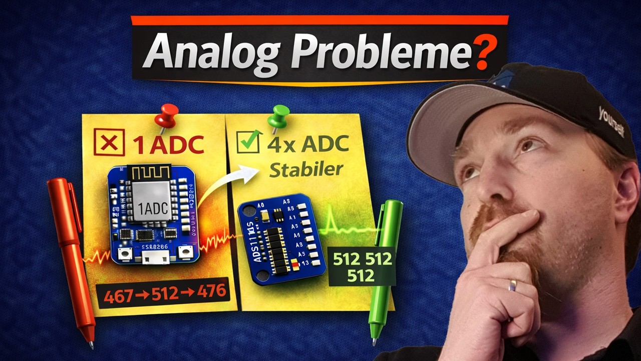 ADS1115 in ESPHome: Analogeingänge erweitern und Werte stabilisieren