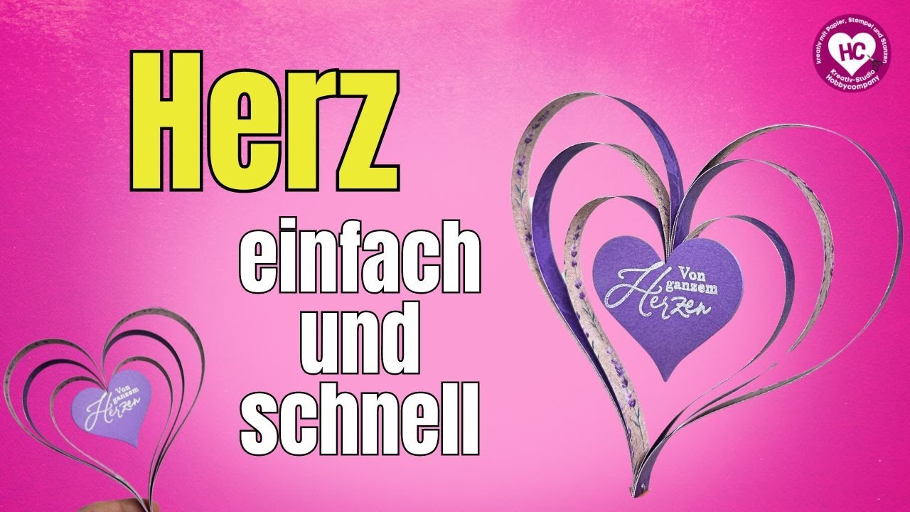 Herz aus Papierstreifen basteln super einfach + schnell