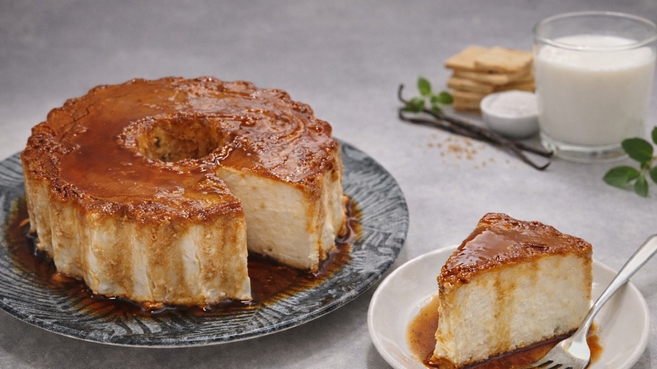 PASTEL RAPIDO DE QUESO y caramelo en Thermomix.🍰 ¡¡Sin horno!!