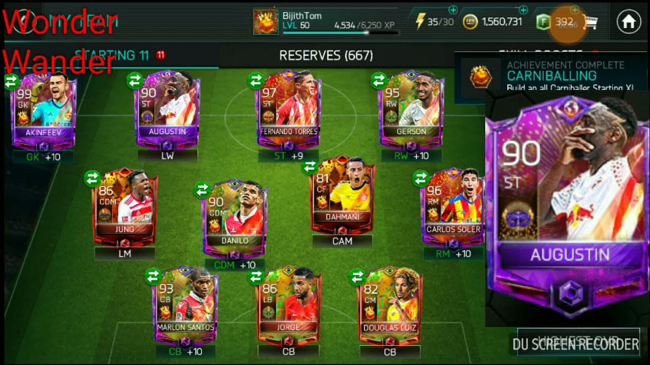 INSANE CARNIBALL MASTER AUGUSTINE CLAIMED + FULL CARNIBALL TEAM IN FIFA MOBILE 18 / S2