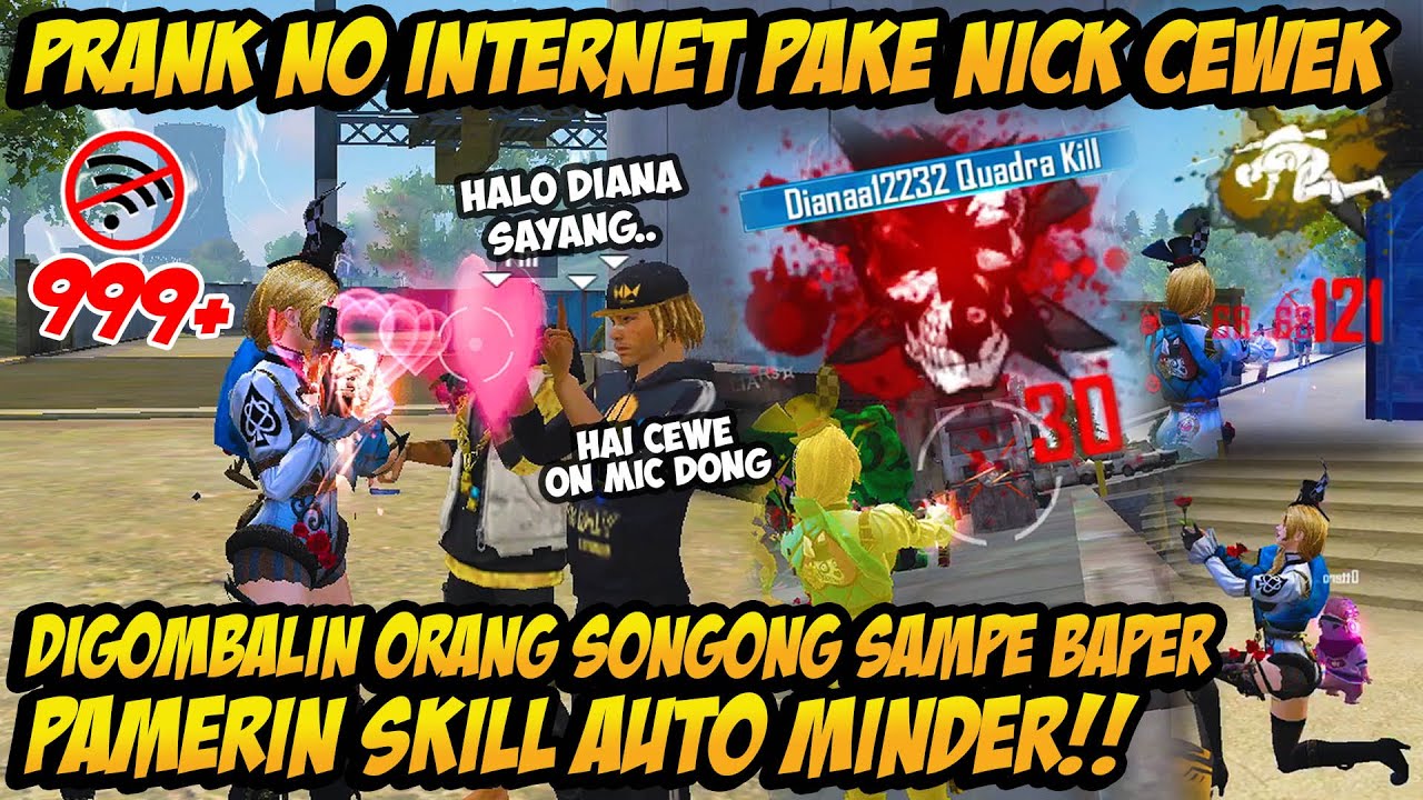 PRANK NGELAG PAKE NICK CEWEK DIGOMBALIN ORANG SONGONG BAPER REBUTAN EMOTIN PAMERIN SKILL AUTO KAGET