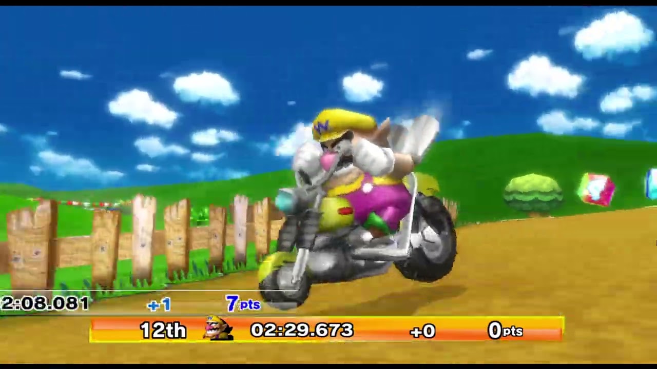 Mario Kart Wii Wario Gets Last Place in Mirror Mushroom Cup