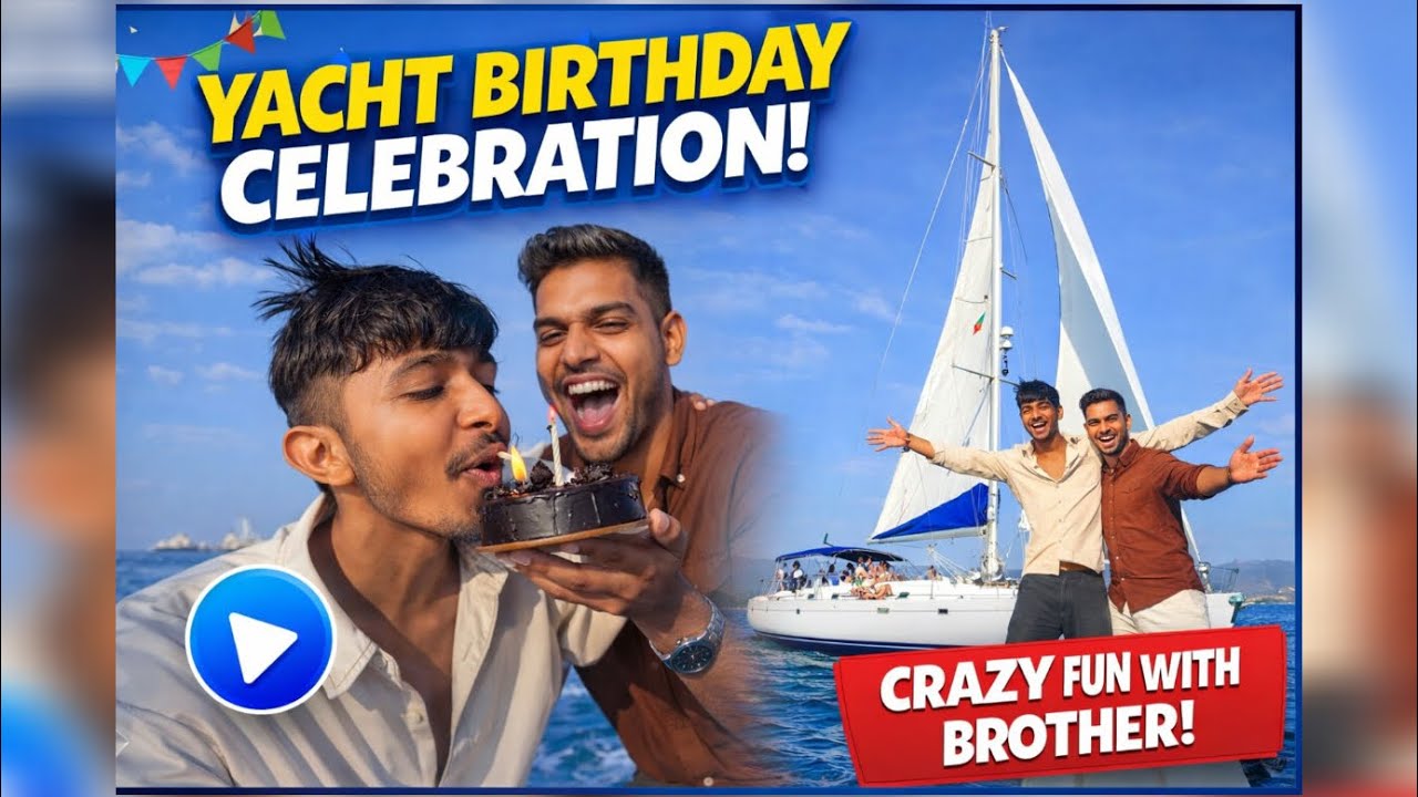 😂 Birthday on Yacht 🛥️ Gone Wrong😱💦Pani mein jaakar bhi full masti!🎂🏖️🕺#mumbai #yachtlife #viral 