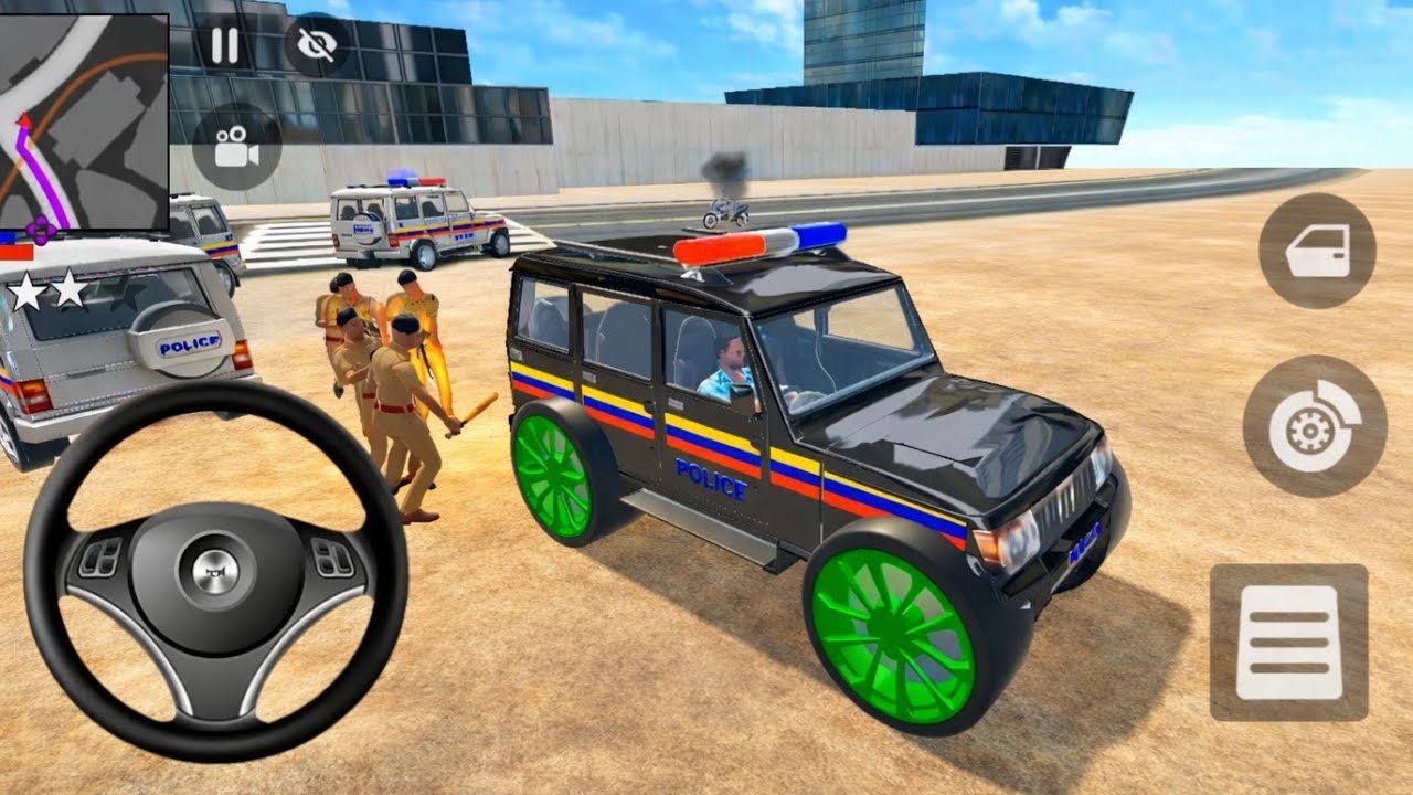 ⚜️ Franklin Modified Black Police Car 🚨 💣 Indian Auto Theft Simulator 💥 Open World Crime Game 