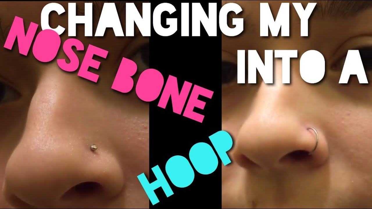 Changing my nose piercing into a hoop!