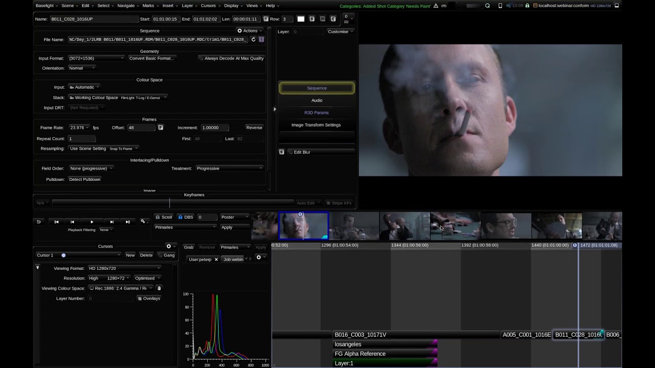 Colour Online: Managing Complex Timelines in Baselight