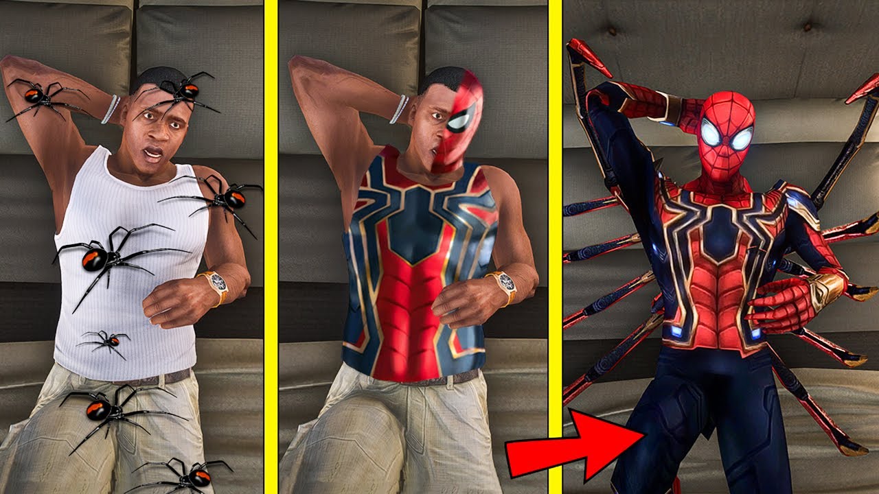 Franklin Bitten By Spiders To Become Spiderman in GTA 5