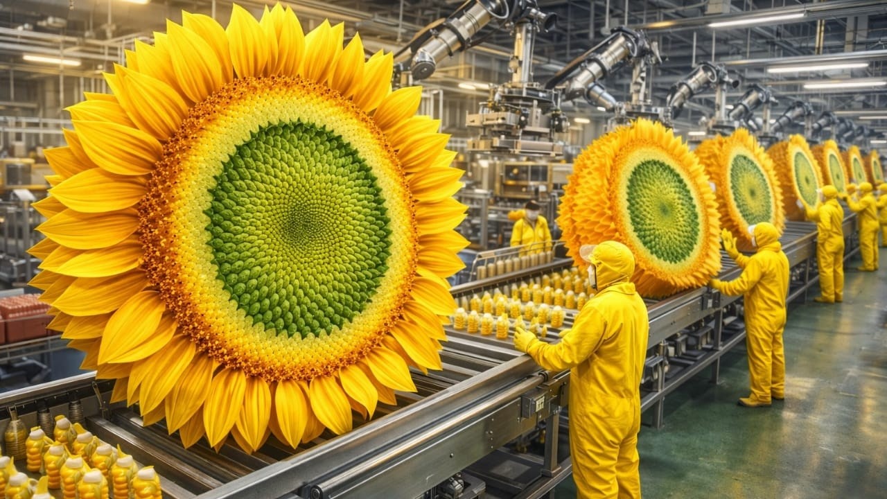 How Sunflower Oil Is Made In Massive Factories (Full Process)