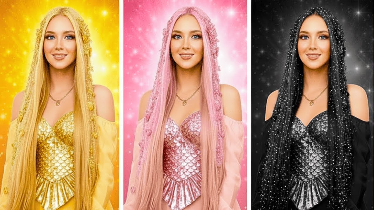 Розовое, готическое или золотое преображение в стиле русалки 💖💛🖤