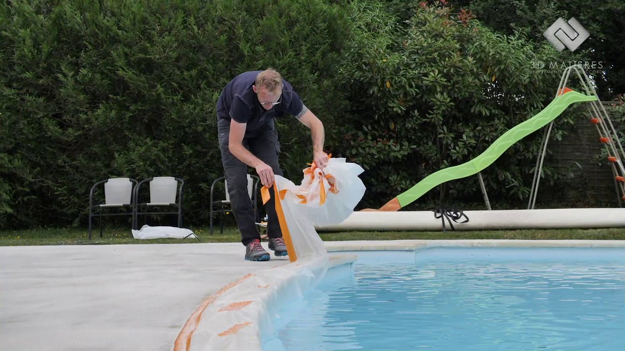 Comment poser une terrasse ou plage de piscine en tapis de pierre 