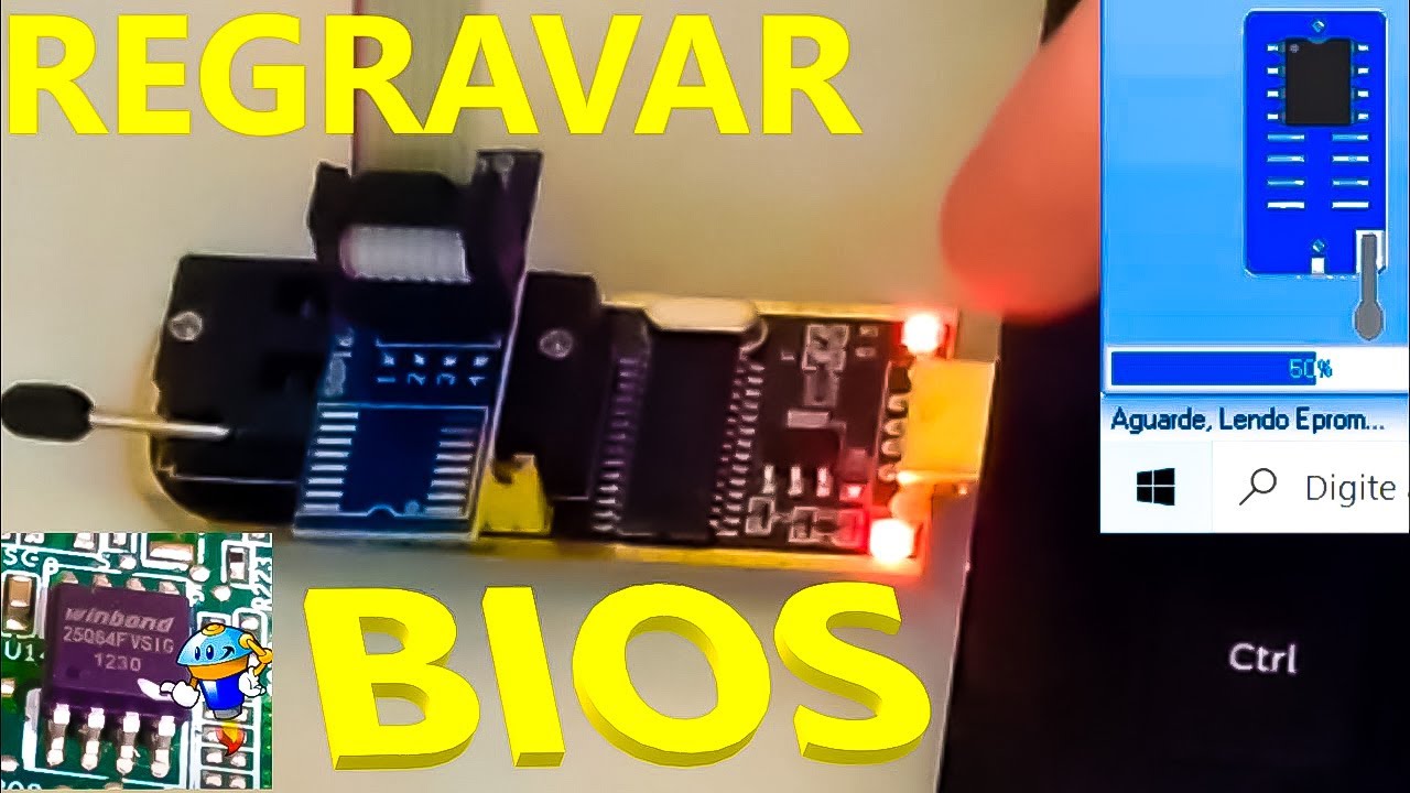 Como regravar bios corrompida - Notebook ou PC não inicia - Gravadora Eprom ch341a