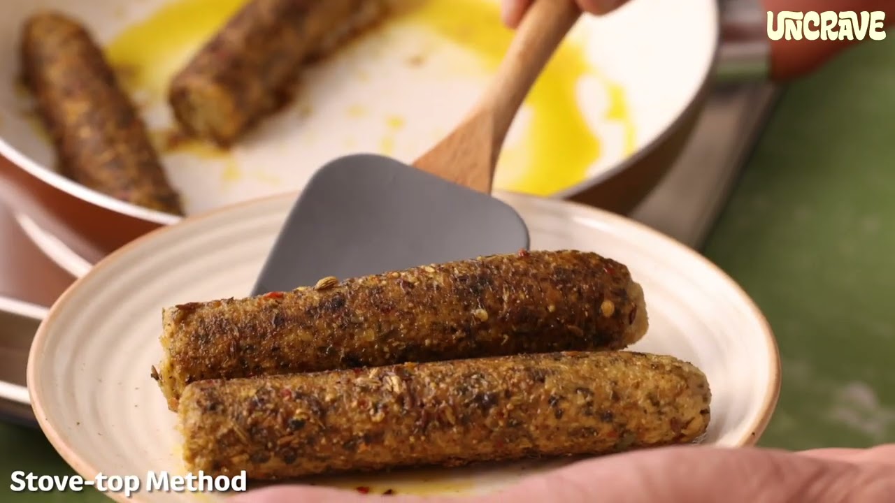 Juicy kebab under 8 mins|Easy cooking methods for homemade kebab | Plant Based Chick~n Seekh kebabs