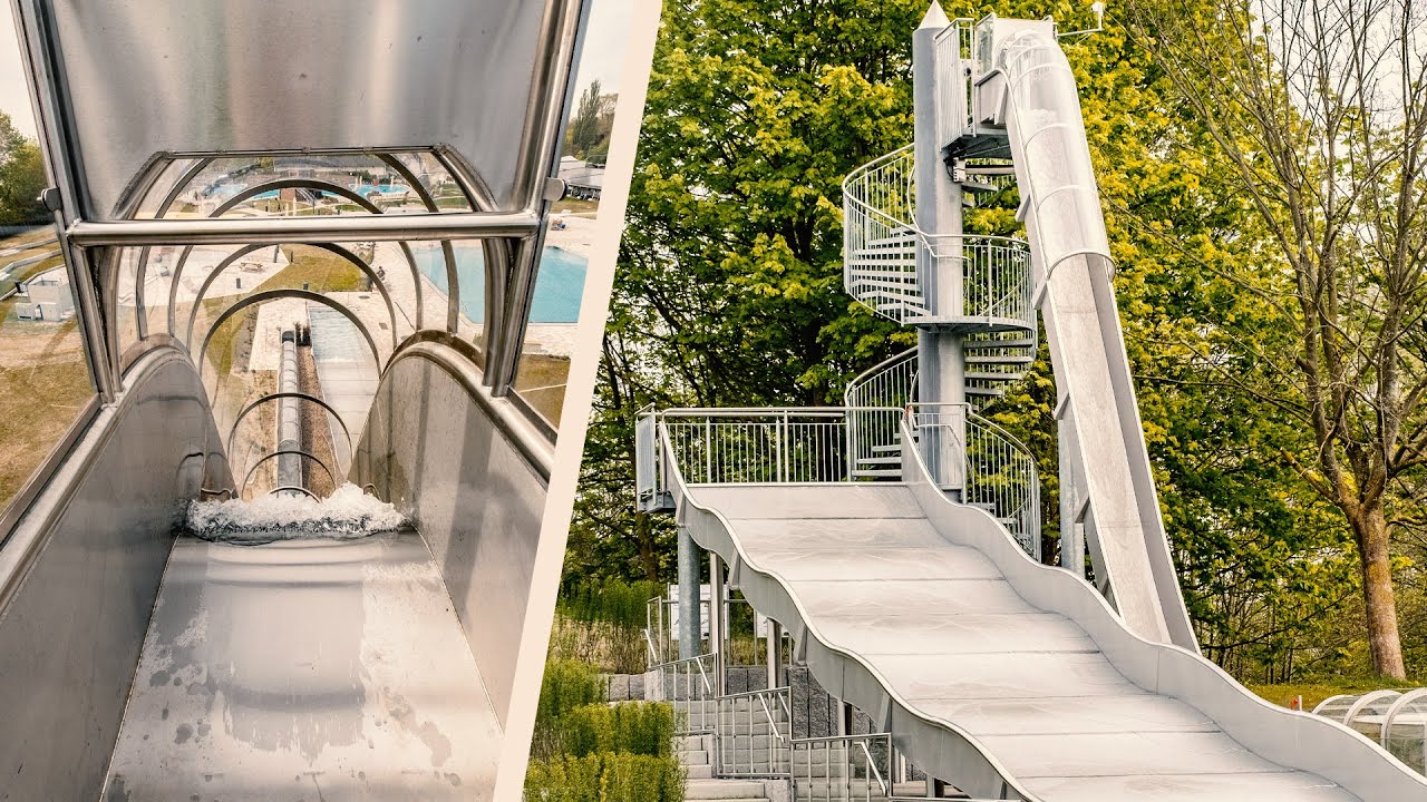 OUR FIRST OUTDOOR SLIDES 2022: Freizeitbad Geesthacht near Hamburg