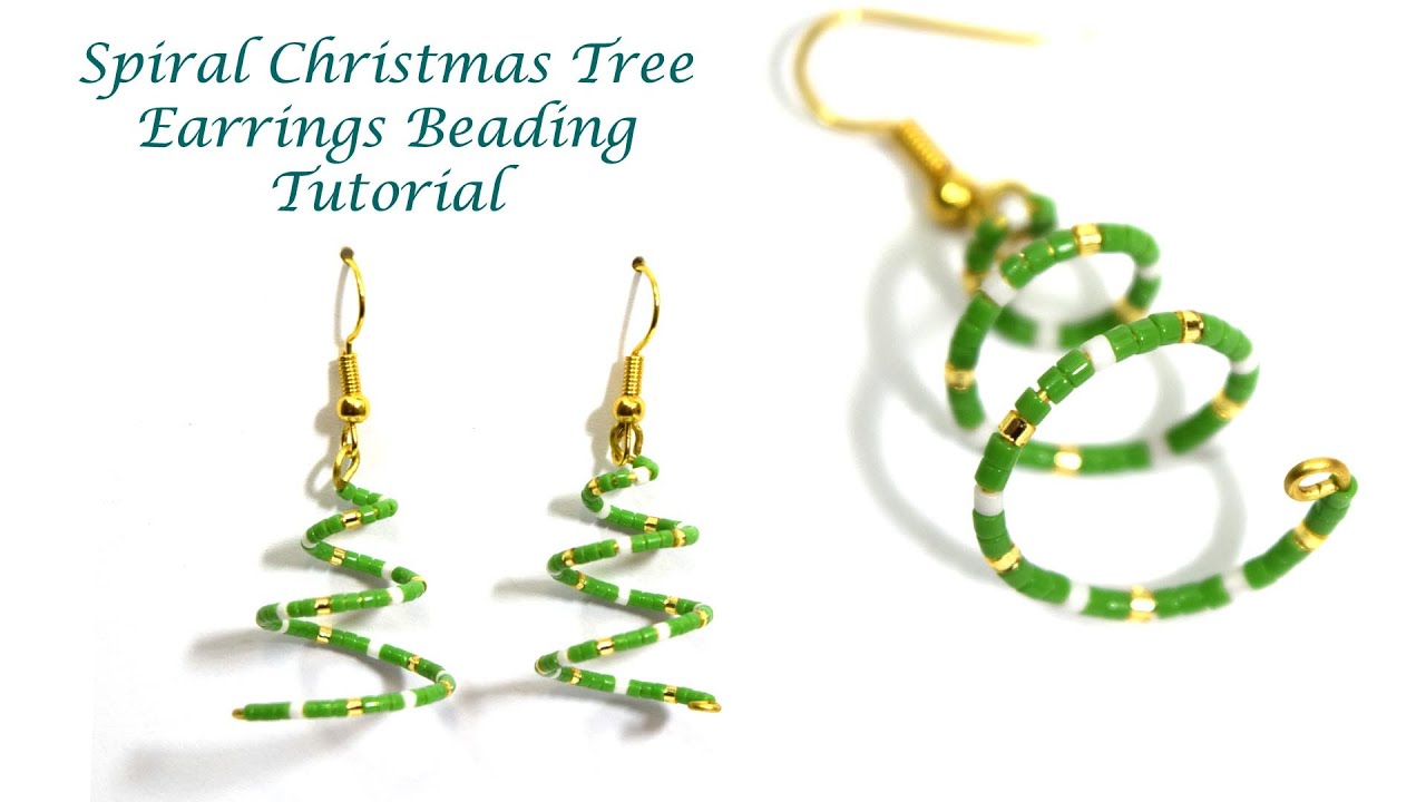 Серьги-елочки со спиралью | Мастер-класс по бисероплетению