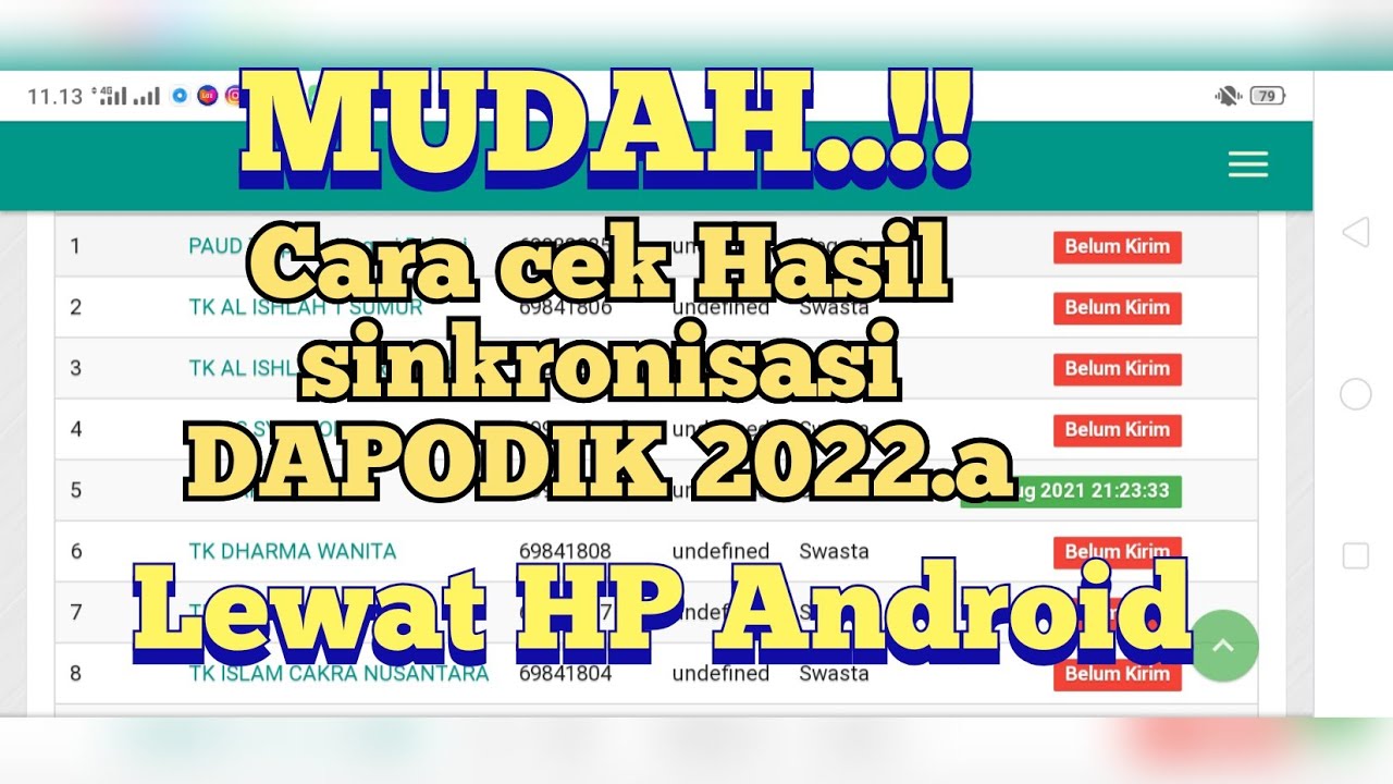 CARA CEK HASIL SINKRONISASI DAPODIK 2022.a LEWAT HP ANDROID