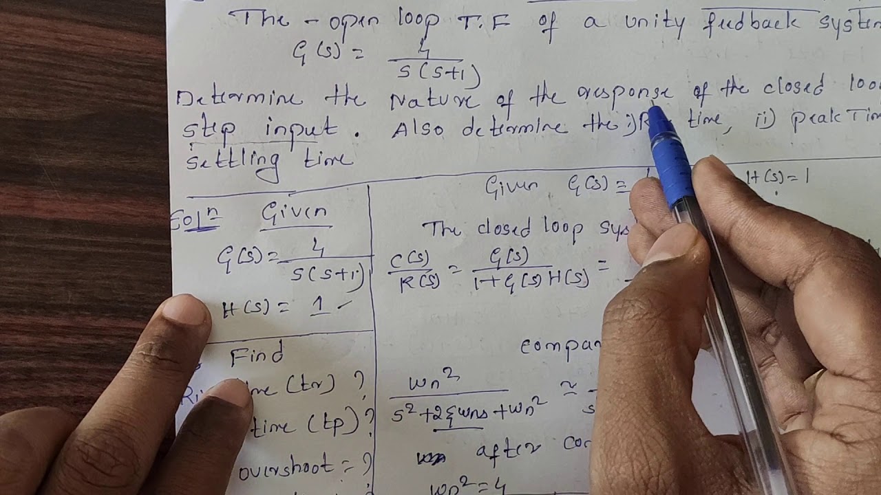 Module-3 L:16 Problems on Time domain specification