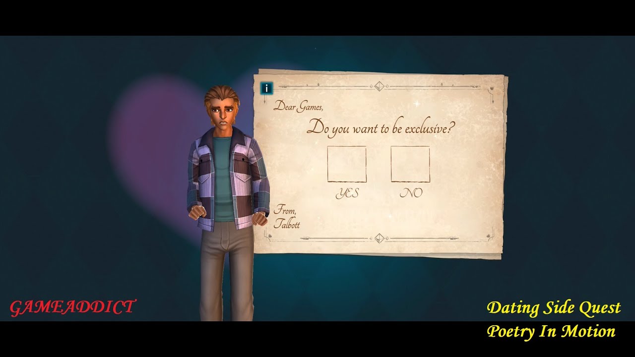 HARRY POTTER HOGWARTS MYSTERY&ndash; Exclusive Dating Side Quest, Talbott Winger, Poetry In Motion