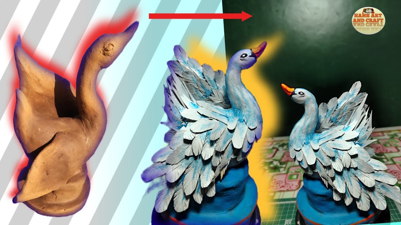 diy, how duck making at home// बत्तक बनाने का आसान तरीका // #clay art #hans art and craft