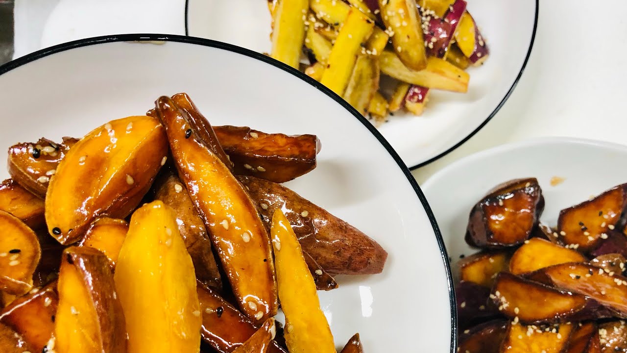 (12-3)大学いもコグマティギム(고구마 튀김)  #cooking #簡単レシピ #さつまいも　#おやつ　#大学いも