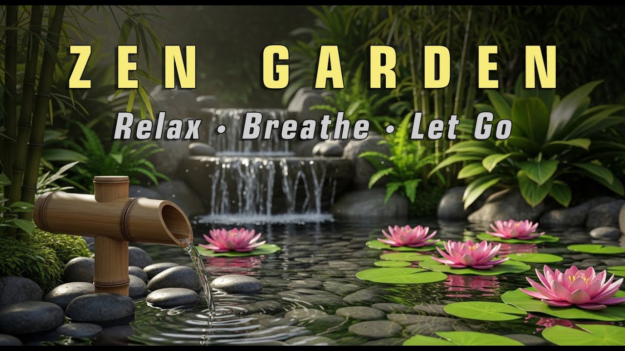 Zen Garden Relaxation Music 🌿 Bamboo Water & Soft Asian Flute | Stress Relief, Meditation