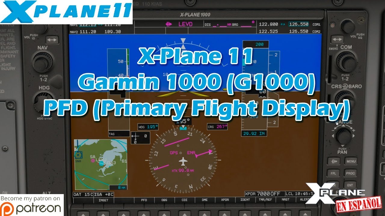 X-Plane 11 | GARMIN 1000 (G1000) | PFD (Primary Flight Display)