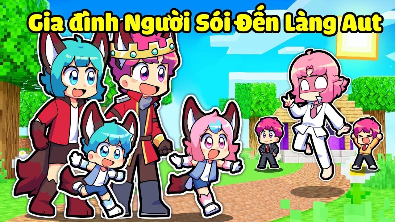 GIA ĐÌNH HIHA NGƯỜI SÓI ĐƯỢC HIHA ALPHA DẪN ĐẾN LÀNG HIHA ĐA VŨ TRỤ TRONG MINECRAFT*LÀNG HIHA AUT 🥰😎