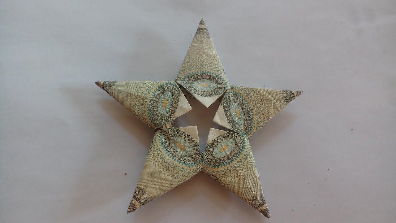 origami 5 pointed star_ cách gấp ngôi sao 5 cánh bằng tiền giấy_ di di handmade