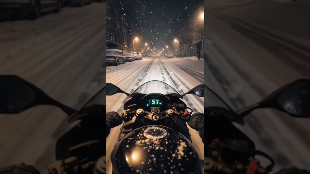 POV | Snowy city ride