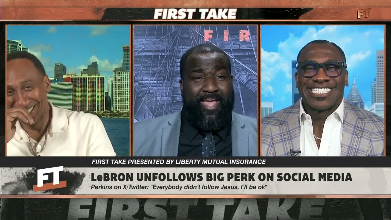 Perk responds to LeBron unfollowing him on social media 🤣 | First Take