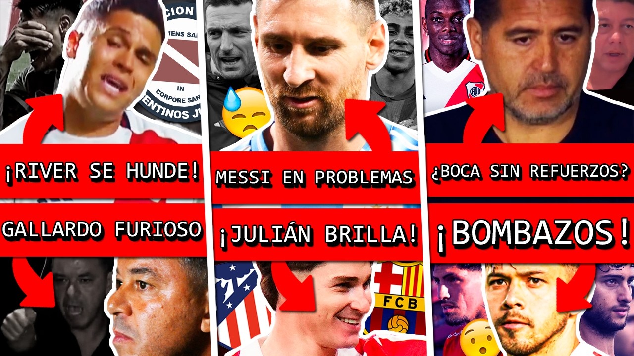 RIVER volvió a perder y ECHARON a GALLARDO+ MESSI asusta a ARGENTINA+ JULIÁN brilló ante BARÇA+ BOCA