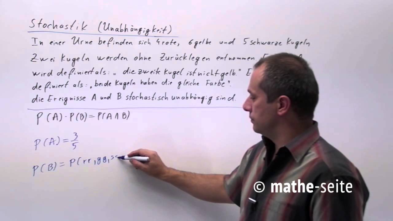 Stochastische Unabhängigkeit, stochastische Abhängigkeit; Beispiel 2 | W.15.02