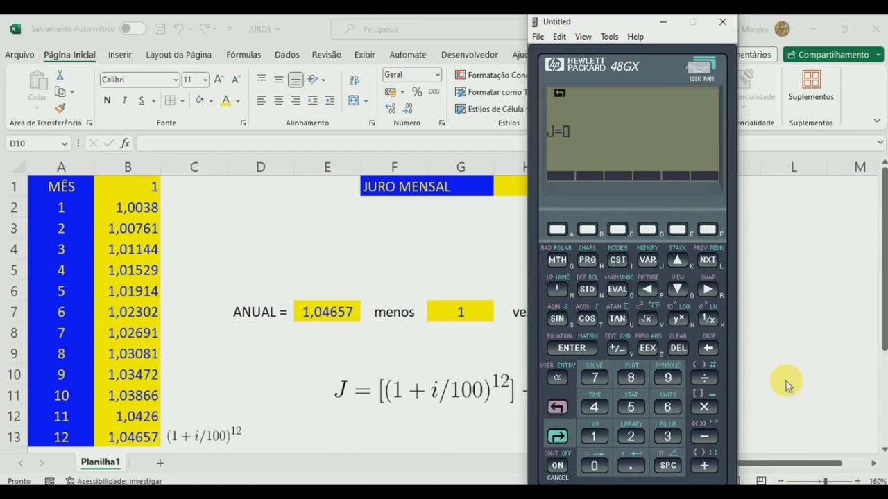 INSERINDO EQUAÇÃO NA HP 48g